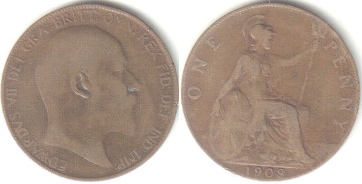 1907 Great Britain Penny A000080
